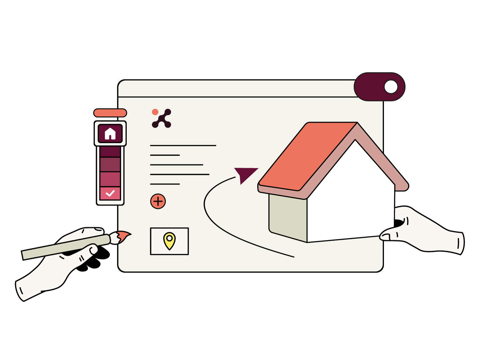 Projekt starten Eine mögliche Immobilien-Website bei der Umsetzung.
